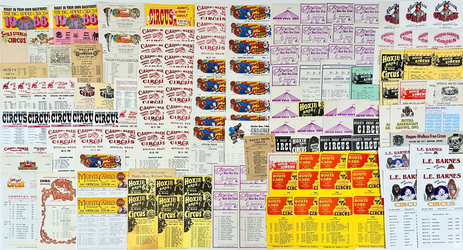 CIRCUS ROUTE CARD COLLECTION (1 of 5)