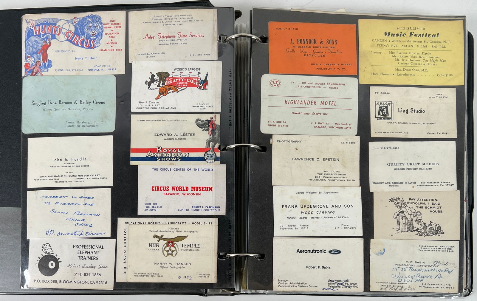 CIRCUS BUSINESS CALLING CARD COLLECTION (1 of 6)