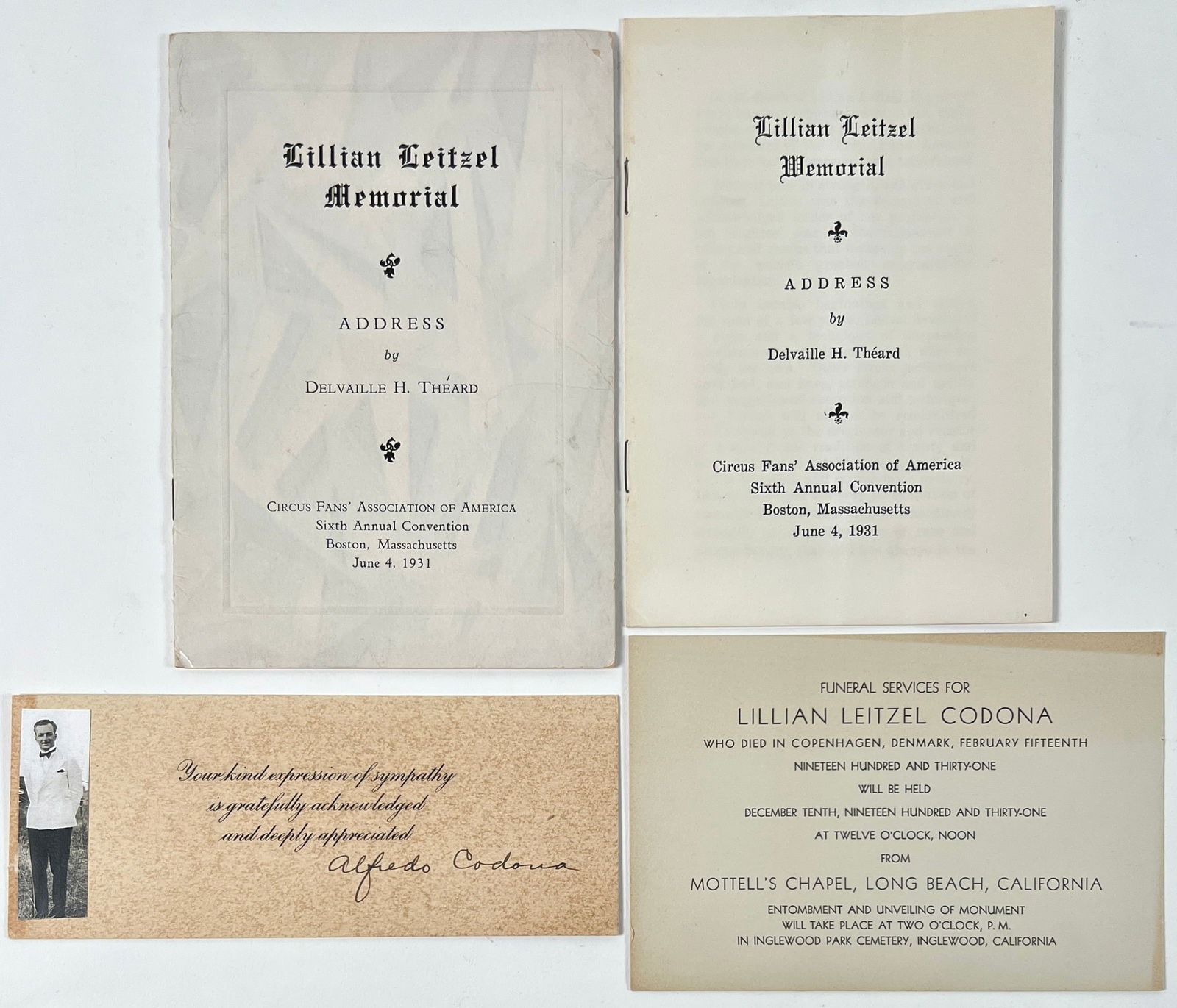 LILLIAN LEITZEL MEMORABILIA (1 of 3)