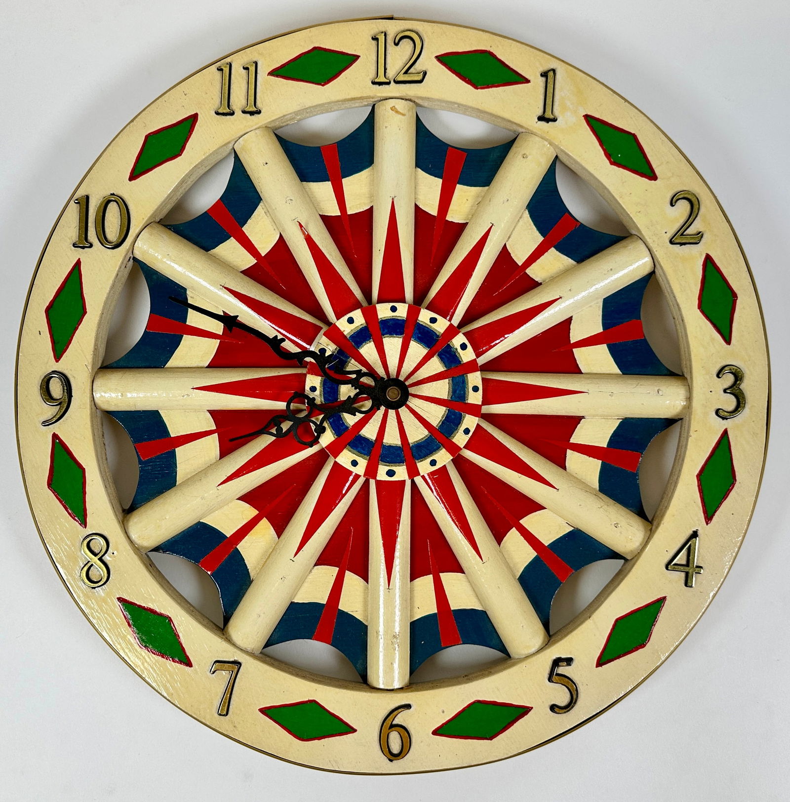 WAGON WHEEL WALL CLOCK (1 of 2)