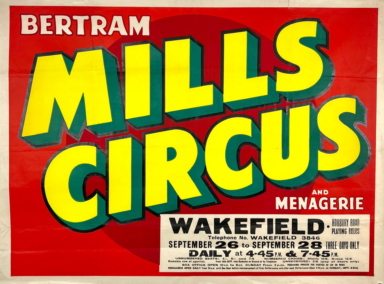 BERTRAM MILLS CIRCUS POSTER (1 of 1)