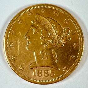 1885-S U.S. LIBERTY $5 GOLD COIN