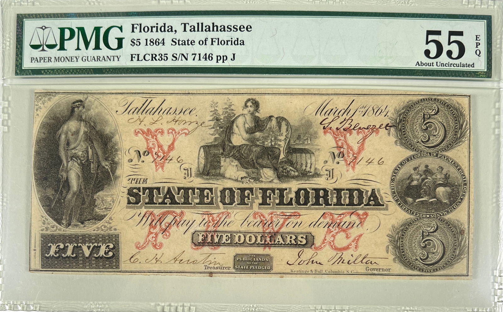 STATE OF FLORIDA $5 OBSOLETE NOTE (1 of 1)