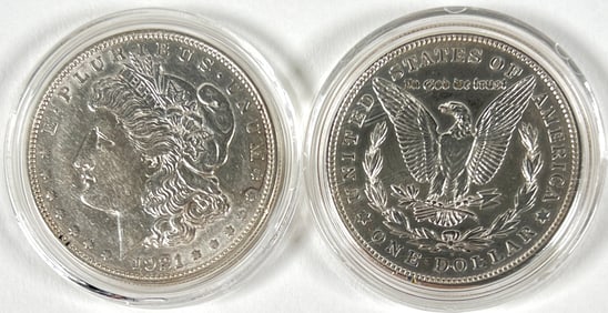 1921-D MORGAN SILVER DOLLARS
