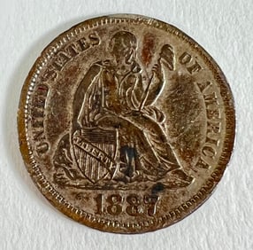 1887 SEATED DIME LOVE TOKEN