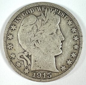 1915-S BARBER HALF DOLLAR