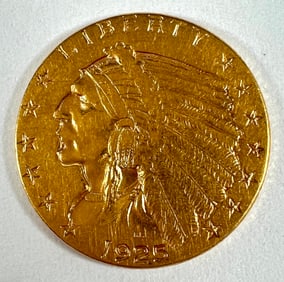 1925 U.S. $2.5 GOLD INDIAN COIN