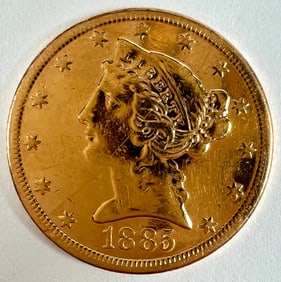 1885-S U.S. LIBERTY $5 GOLD COIN