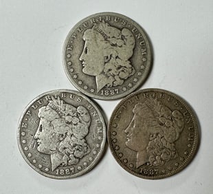 1887 MORGAN SILVER DOLLARS