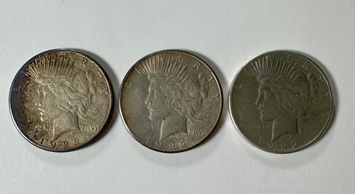 1922-S PEACE SILVER DOLLARS