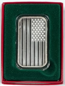 AMERICAN FLAG ONE OUNCE SILER INGOT