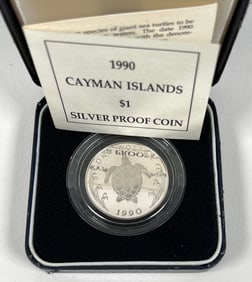 1990 CAYMAN ISLANDS SILVER PROOF COIN