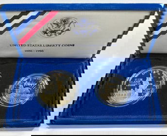1986 U.S. LIBERTY TWO COIN SET