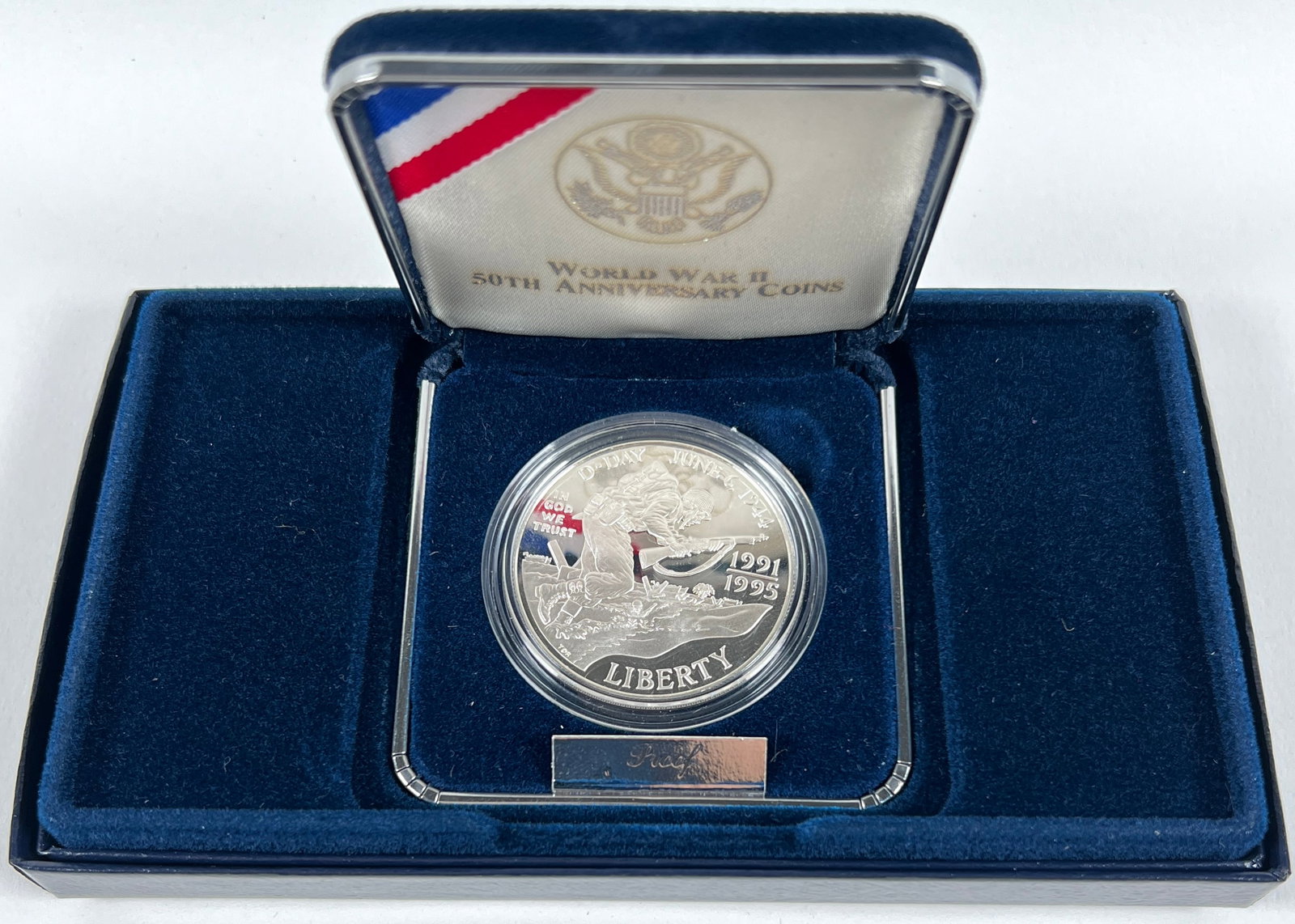 1991-5 WORLD WAR II SILVER DOLLAR: 50TH ANNIVERSARY, PROOF SILVER DOLLAR, OGP