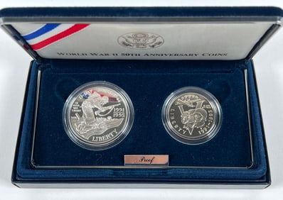1991-5 WORLD WAR II TWO COIN SET