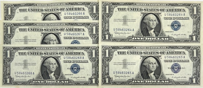 U.S. SILVER CERTIFICATES - CONSECUTIVE