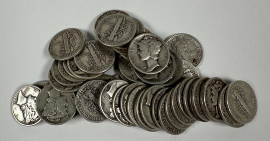 MERCURY SILVER DIME ROLL