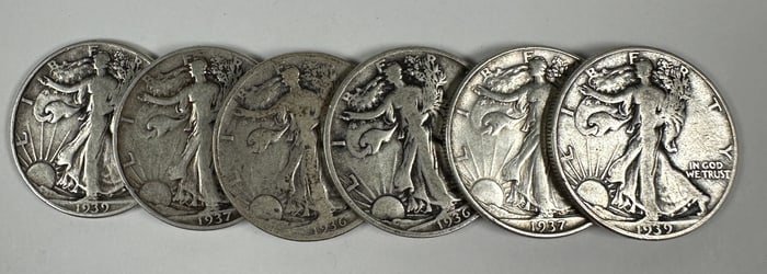 WALKING LIBERTY SILVER HALF DOLLARS