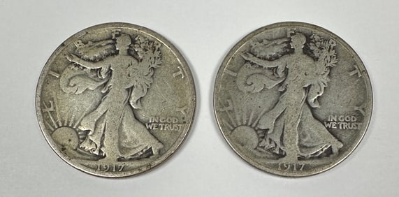 1917 WALKING LIBERTY HALF DOLLARS