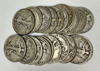 WALKING LIBERTY SILVER HALF DOLLAR ROLL