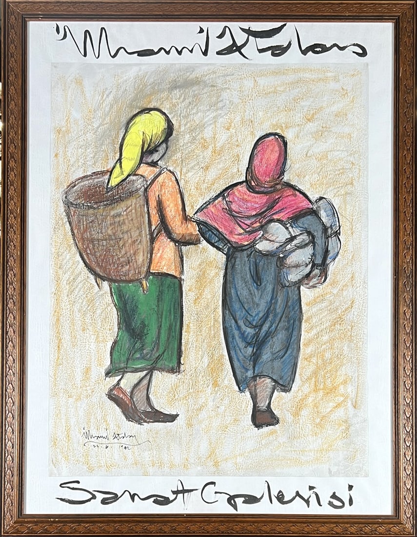 MYSTERY ARTIST - PASTEL MIXED MEDIA PAINTING: FRAMED, 33"X44"