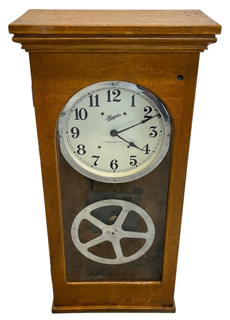 SIMPLEX TIME RECORDER CLOCK: DOES NOT POWER ON WHEN PLUGGED IN. 32"H