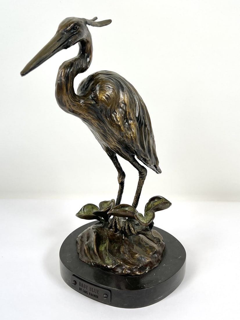 CARL WAGNER - BABY BLUE BRONZE: CARL WAGNER, 1988, LTD. TO 17/50. 14"