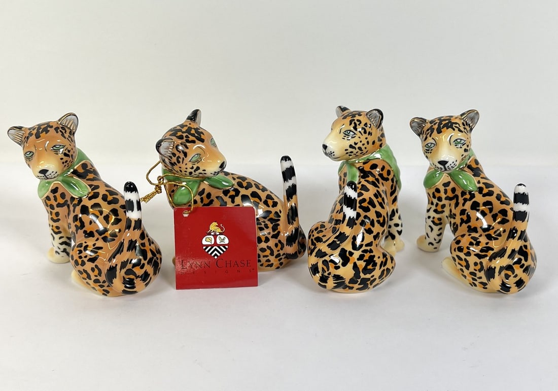 LYNN CHASE JAGUAR RING HOLDERS: FOUR WITH ORIGINAL BOXES