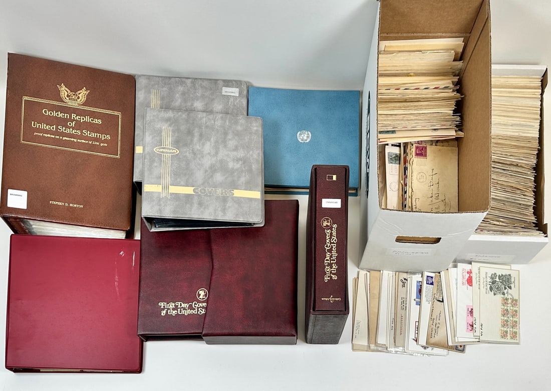 FIRST DAY COVER POSTAGE STAMP COLLECTION: INCLUDING USED ENVELOPE POSTAGE.