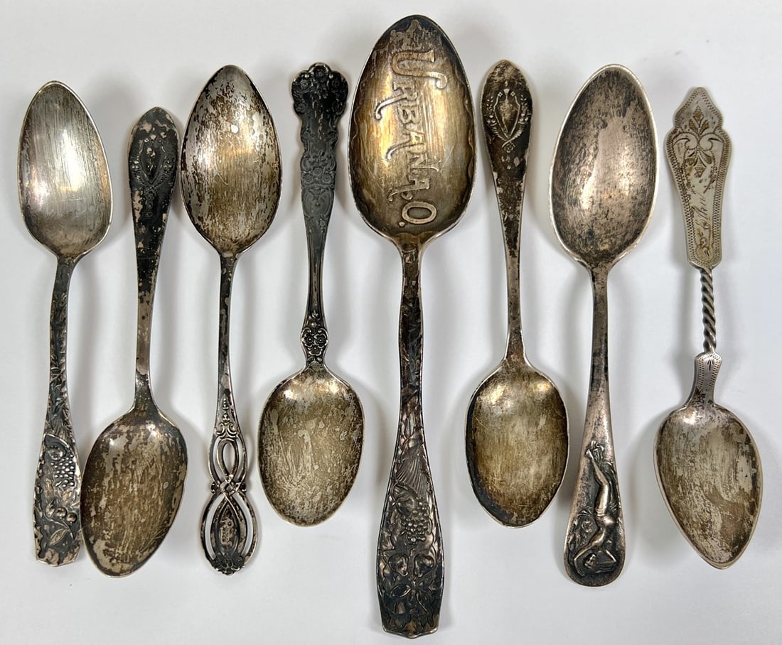 STERLING SILVER SPOONS: 190 GRAMS