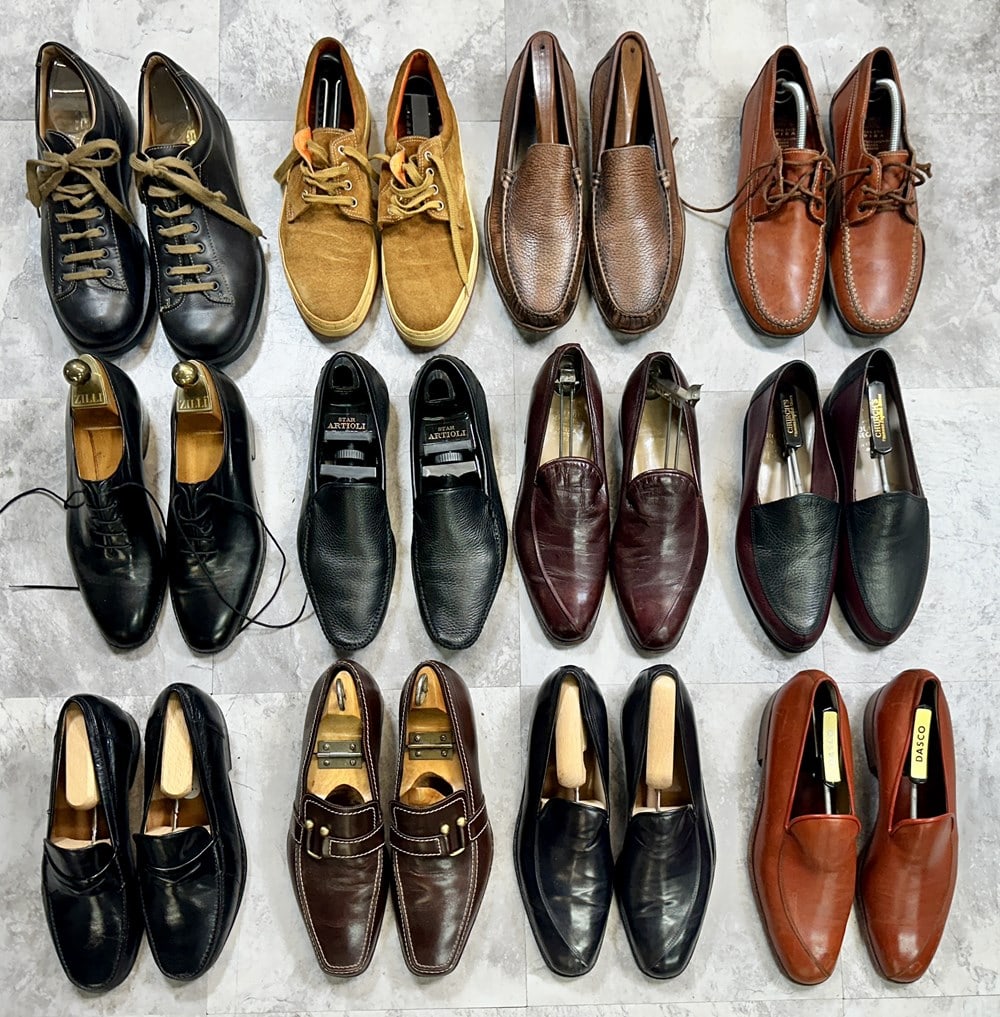 DESIGNER MEN'S FOOTWEAR - SHOES: ROLANDO SEGALIN, GEOX, BRUNOMAGE, COMPAGNIA ITALIANA, A. TESTONI, BOTTEGA VENETA AND OTHERS. MOST APPROX. SIZE 9.