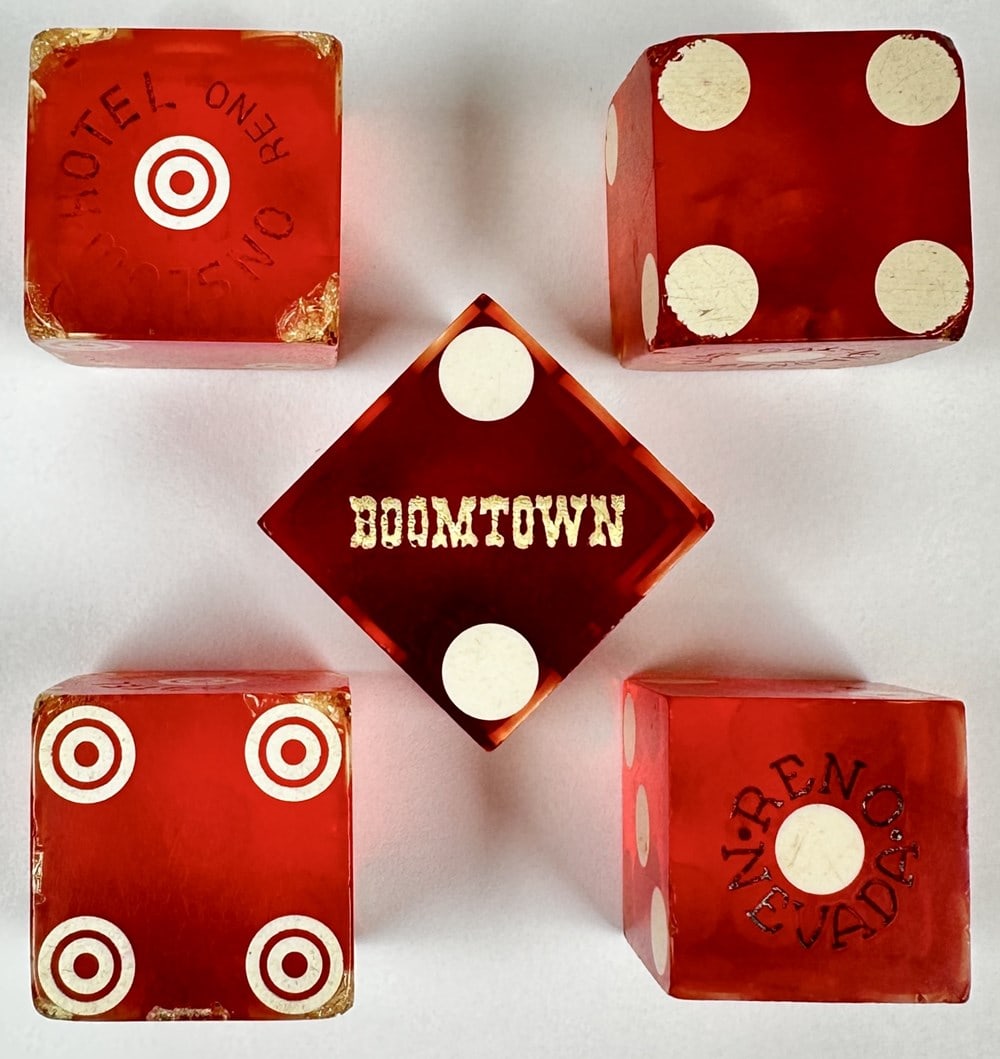 VINTAGE DICE: CLUB CAL, ONSLOW HOTEL, ELDORADO, BOOMTOWN.
