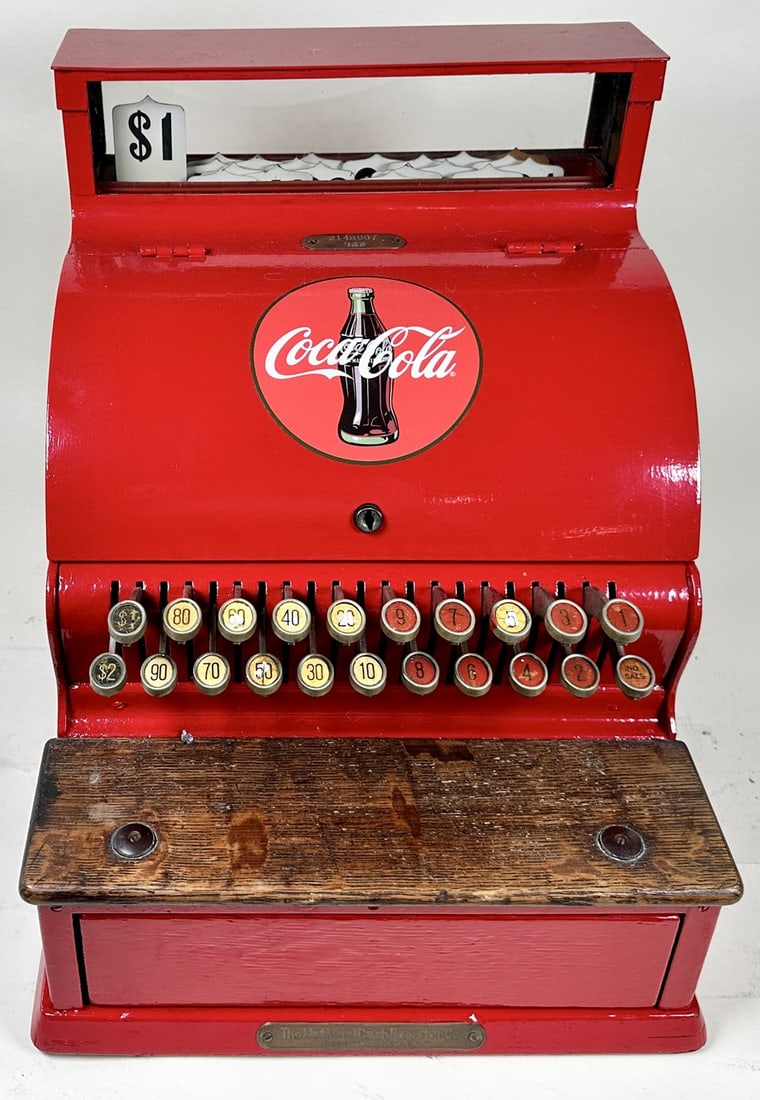 NATIONAL CASH REGISTER #722: COCA-COLA THEMED #722 NATIONAL CASH REGISTER. WORKING