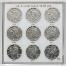 1986-1994 AMERICAN SILVER EAGLE SET