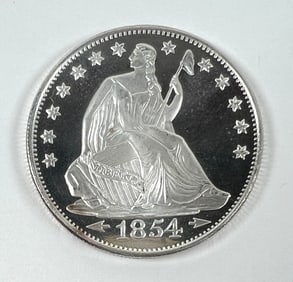 1854 SEATED LIBERTY SILVER BULLION COIN