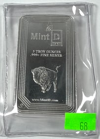 MINT ID 5 OUNCE SILVER INGOT
