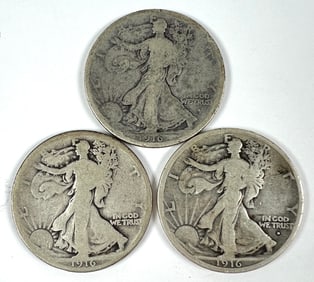 1916-P-D-S WALKING LIBERTY HALF DOLLAR