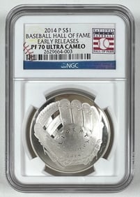 2014-P BASEBALL HOF PROOF DOLLAR