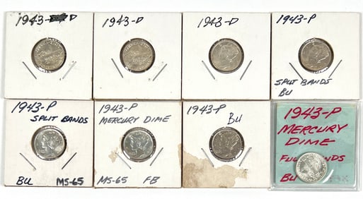 1943 MERCURY DIME UNCIRCULATED COLLECTION