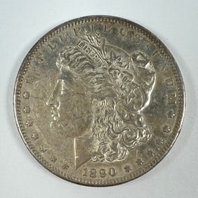1890-S MORGAN SILVER DOLLAR AU
