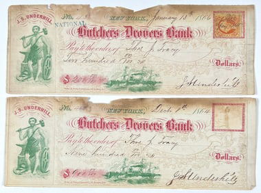 1864 BUTCHERS & DROVERS BANK CHECK