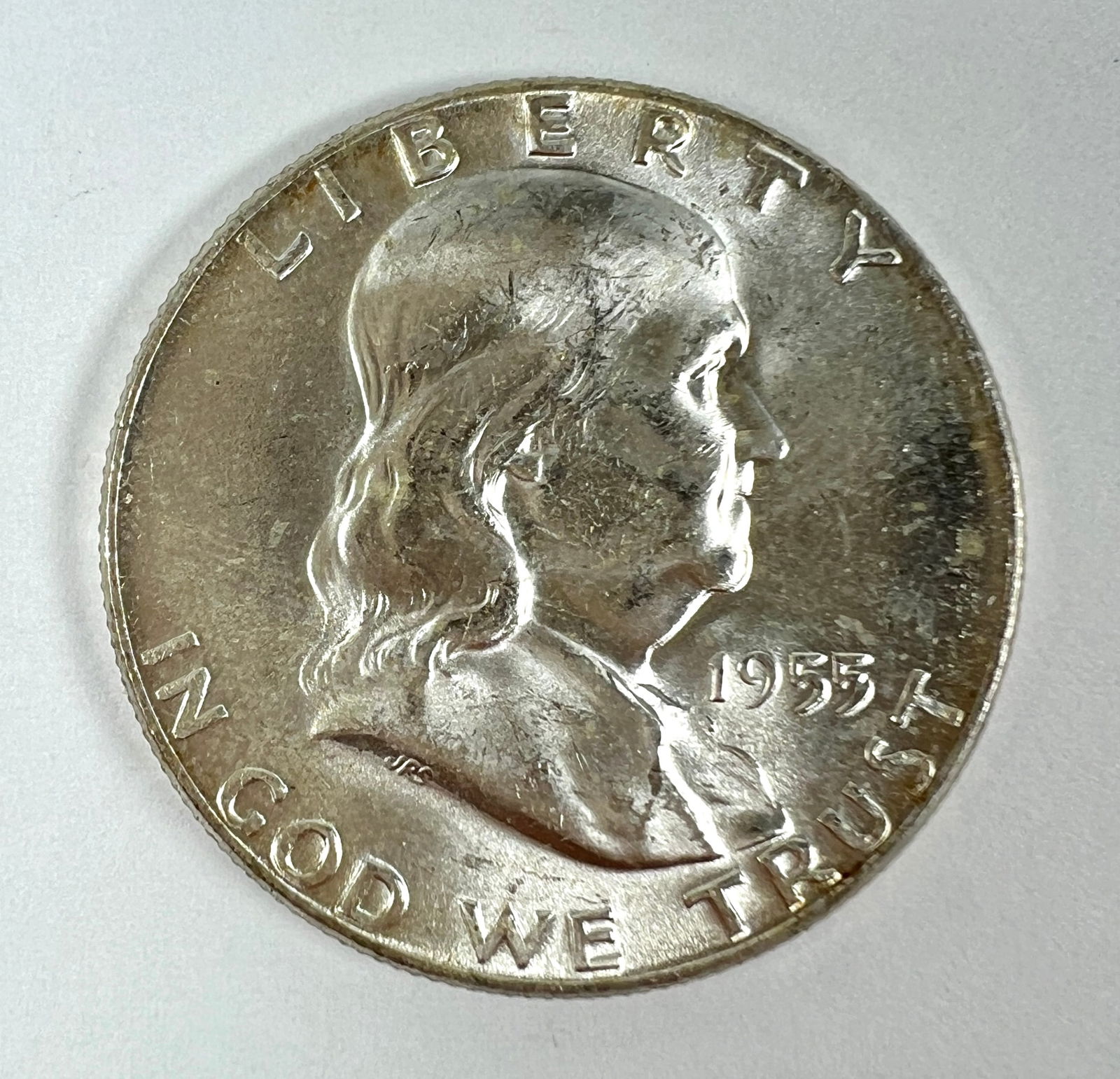 1955 FRANKLIN HALF DOLLAR UNC (1 of 2)