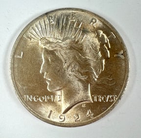 1924 PEACE SILVER DOLLAR UNCIRCULATED