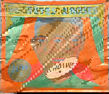 Sideshow Banner - William Dirks 3 Eyes 2 Noses - Snap Wyatt: Original, authentic circus, carnival, sideshow banner featuring William Dirks (sic) having 3 eyes and 2 noses - Alive! (Bill Durks). Bill Durks suffered from frontonasal dyplasia which left him with