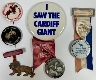 Circus Souvenir Pins and Ribbons