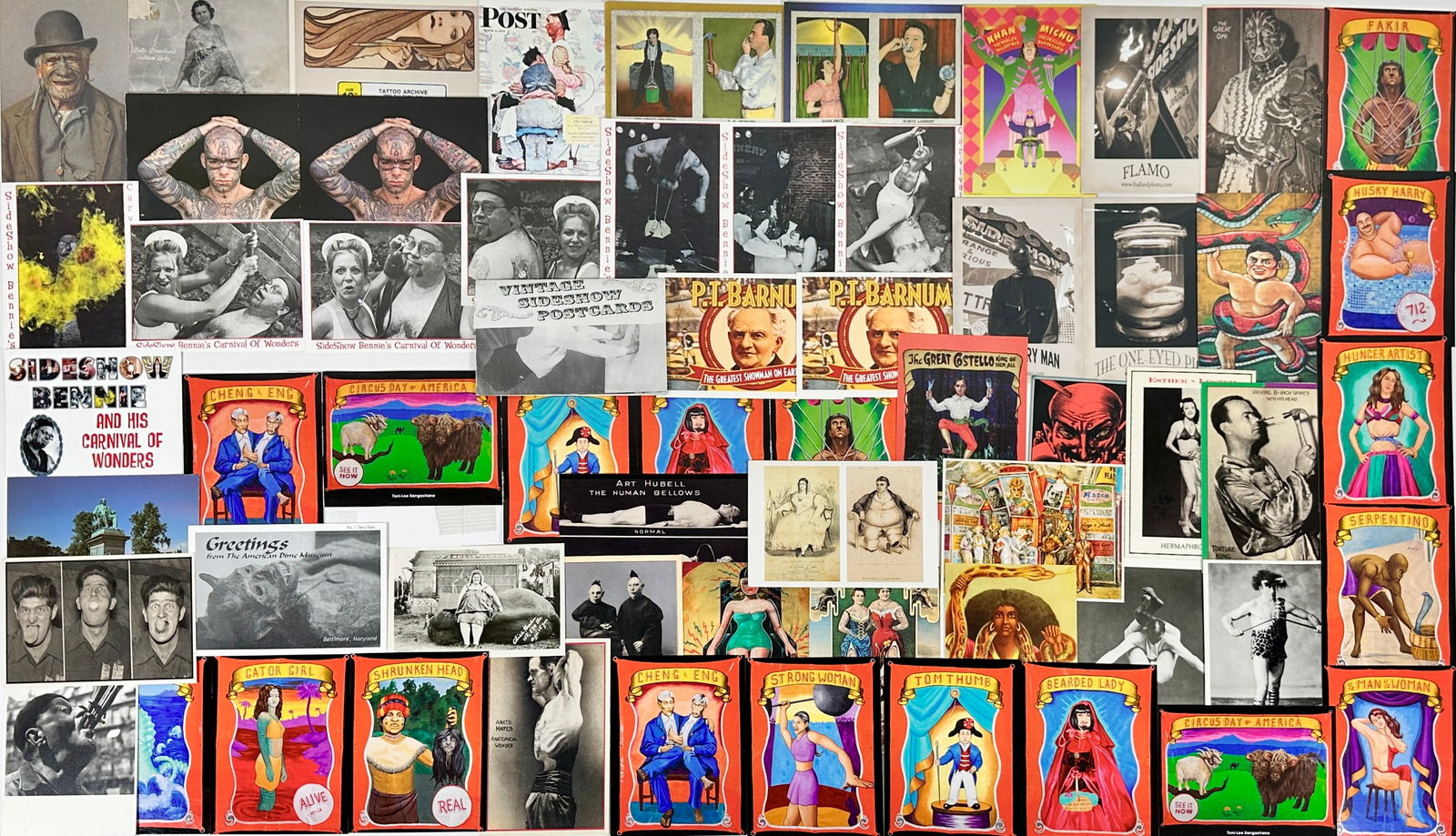 Collection of Sideshow Novelty Postcards: Contemporary postcards of popular Sideshow characters.