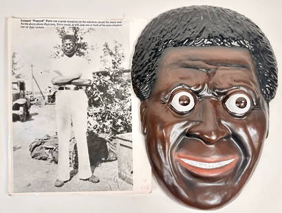 African American Popeye Character Model: Lifesize plastic face mold of an African-American Popeye character such as Leonard Perry or Willie Ingraham who were both shocking attractions in circus and carnival sideshows of the 20th century. Bot