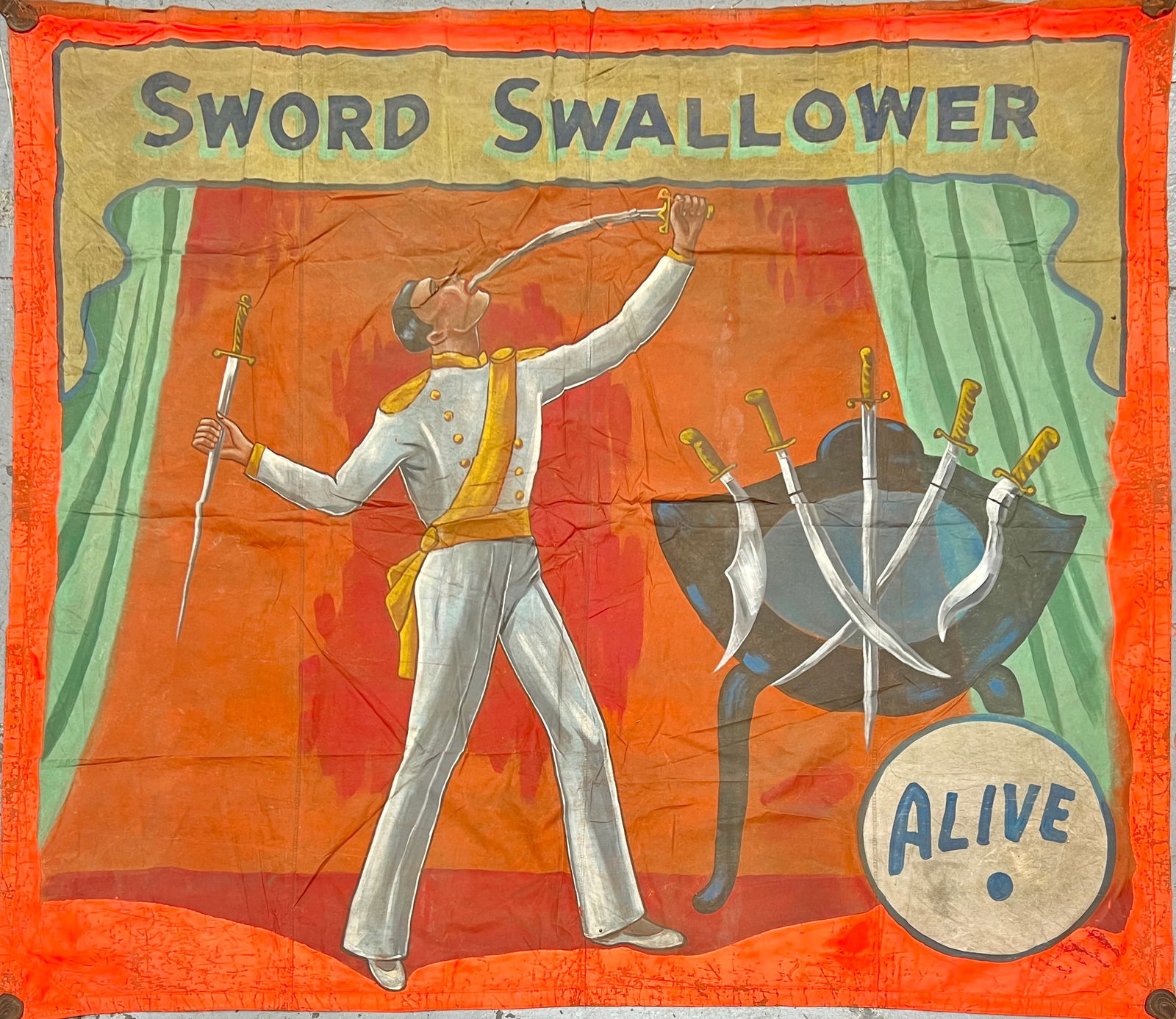 Sideshow Banner - Sword Swallower - Snap Wyatt (1 of 1)
