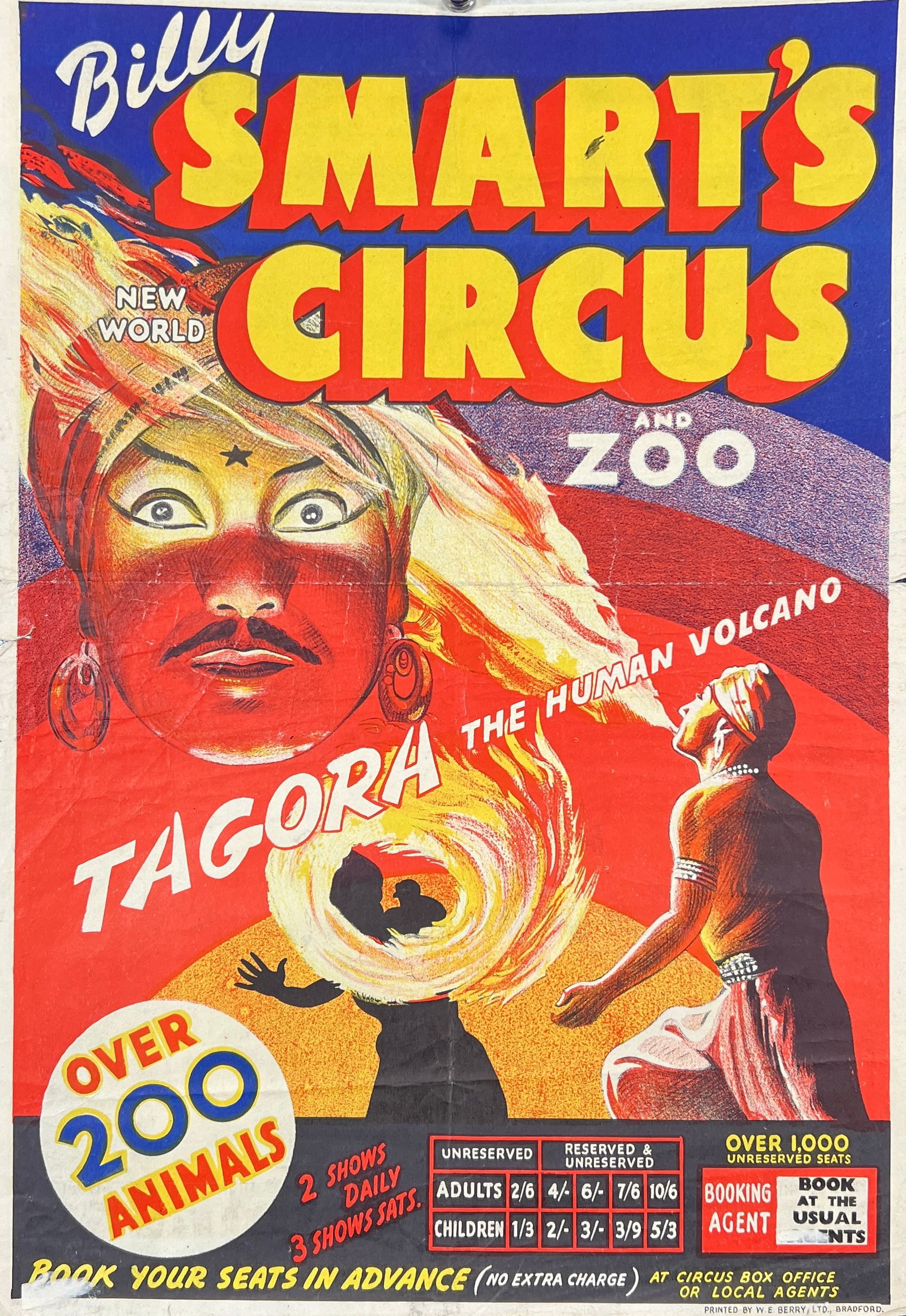 Billy Smart's Circus - Human Volcano Poster (1 of 1)