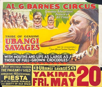 Al G. Barnes Circus - Ubangi Savages Poster